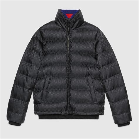 gucci gg jacquard quilted nylon jacket|Gucci jacquard jacket slim large.